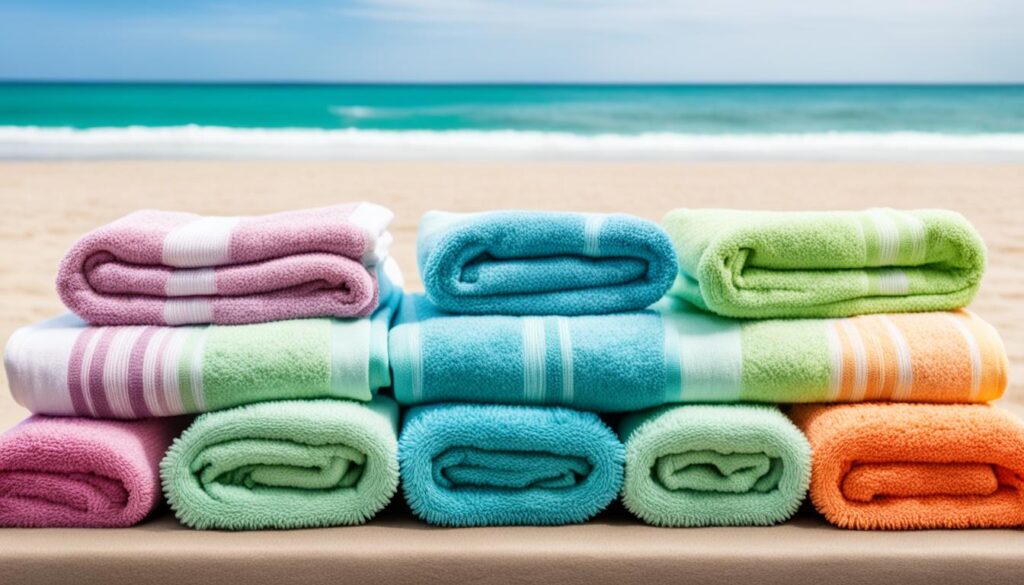 hotel towels at the beach