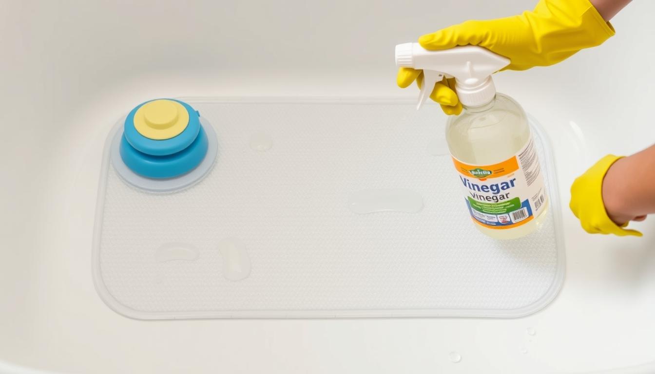 how to clean bath mats with suction cups vinegar